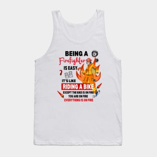 Funny Firefighter Woman National Firefighters Day Volunteering Women Tank Top